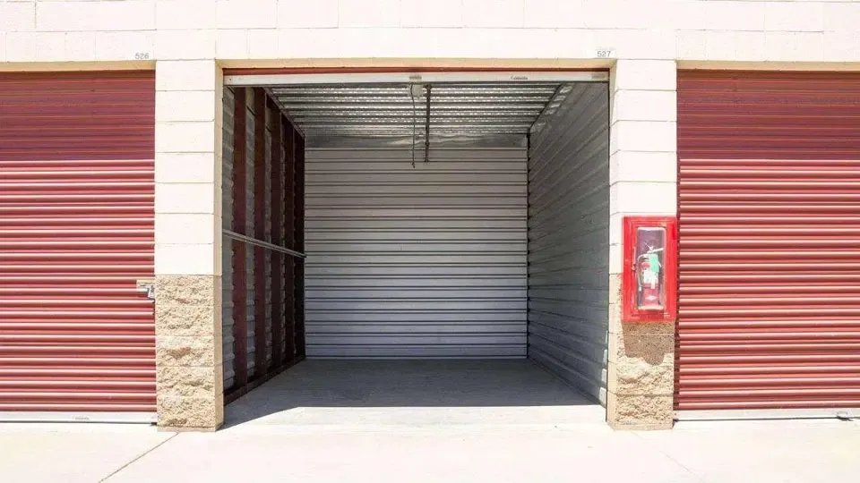 Inside a unit at Beaumont Self Storage